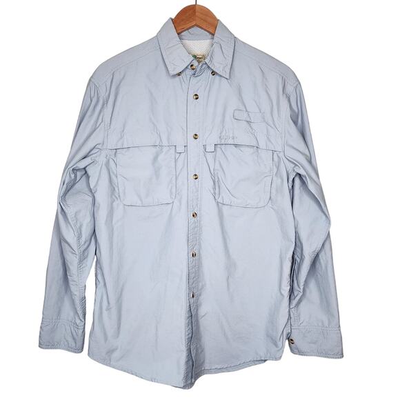 L.L. Bean Tropicwear Performance Vented Camp Shirt Long Sleeve Blue S - Picture 1 of 9